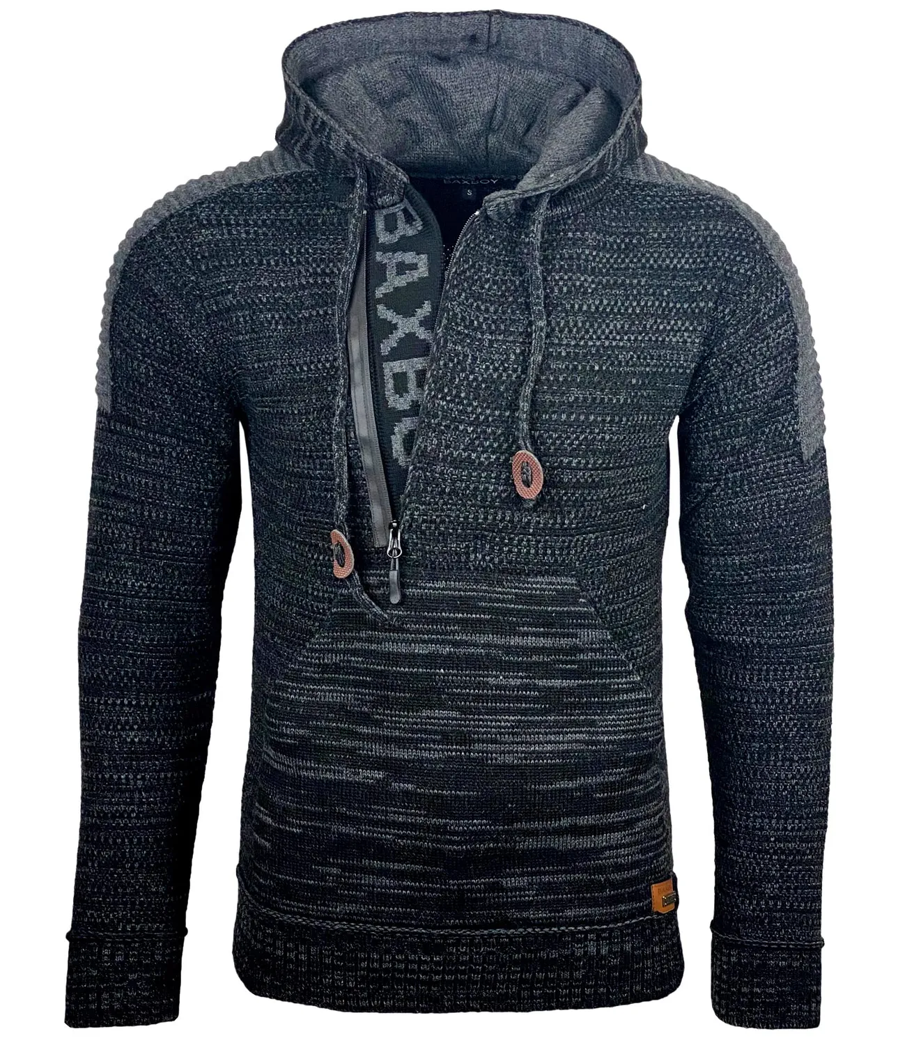Subliminal Mode BX290 pull homme capuche noir grosse maille