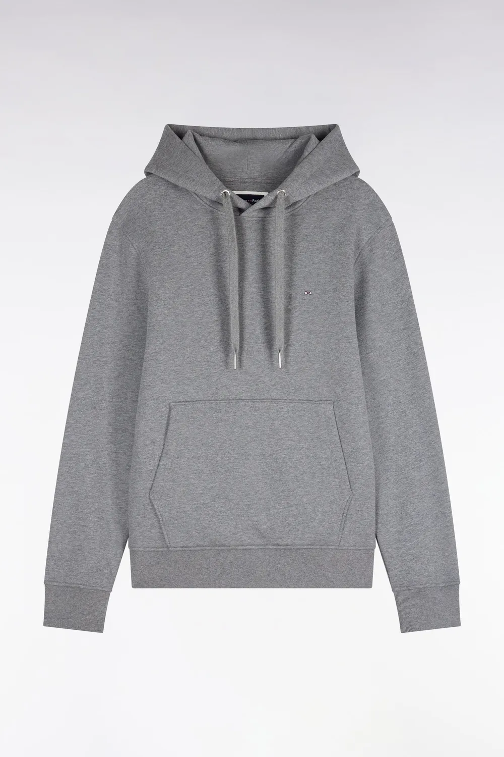 Eden Park sweat capuche molleton gris coupe droite