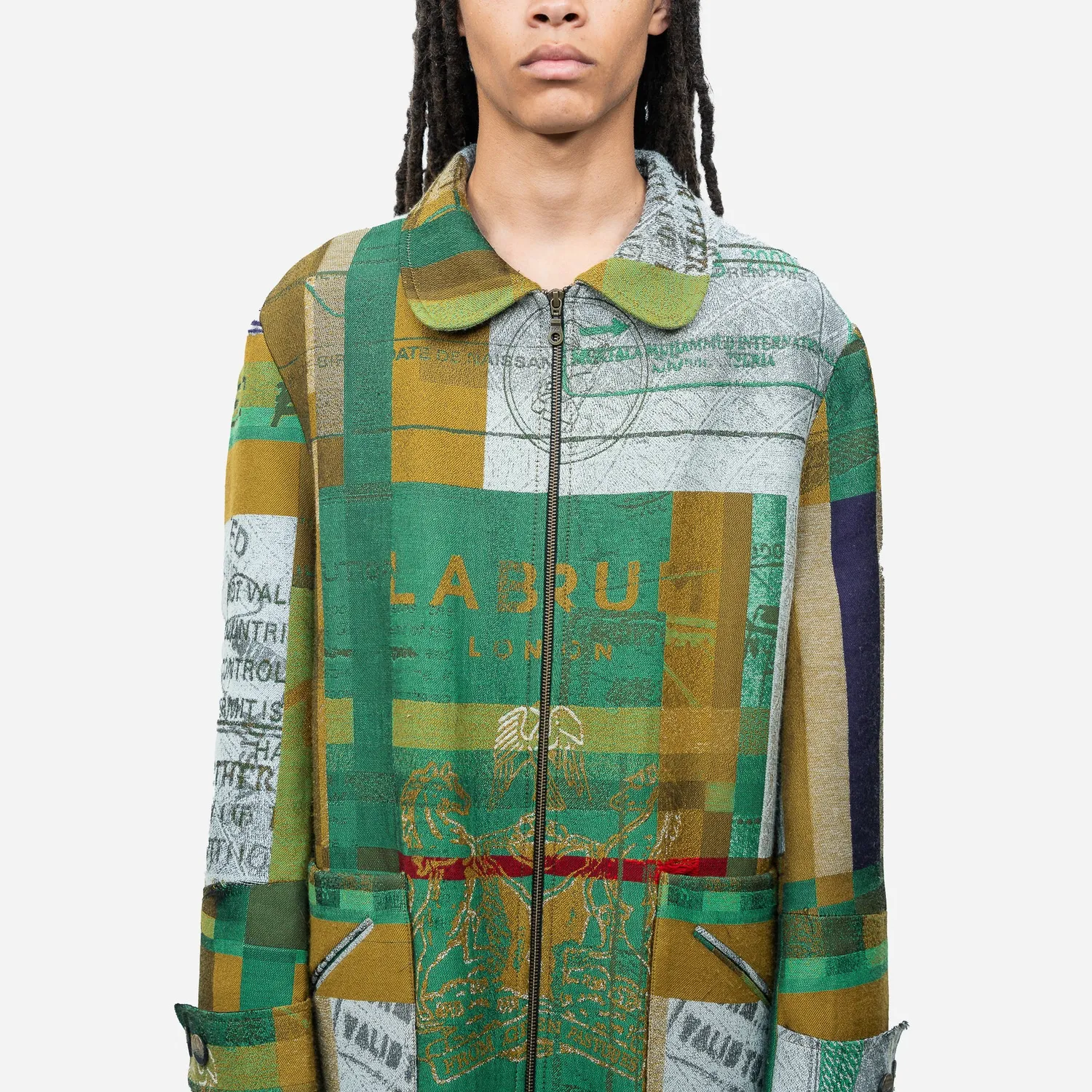 Labrum Ya-Alimamy manteau long passeport multicolore laine