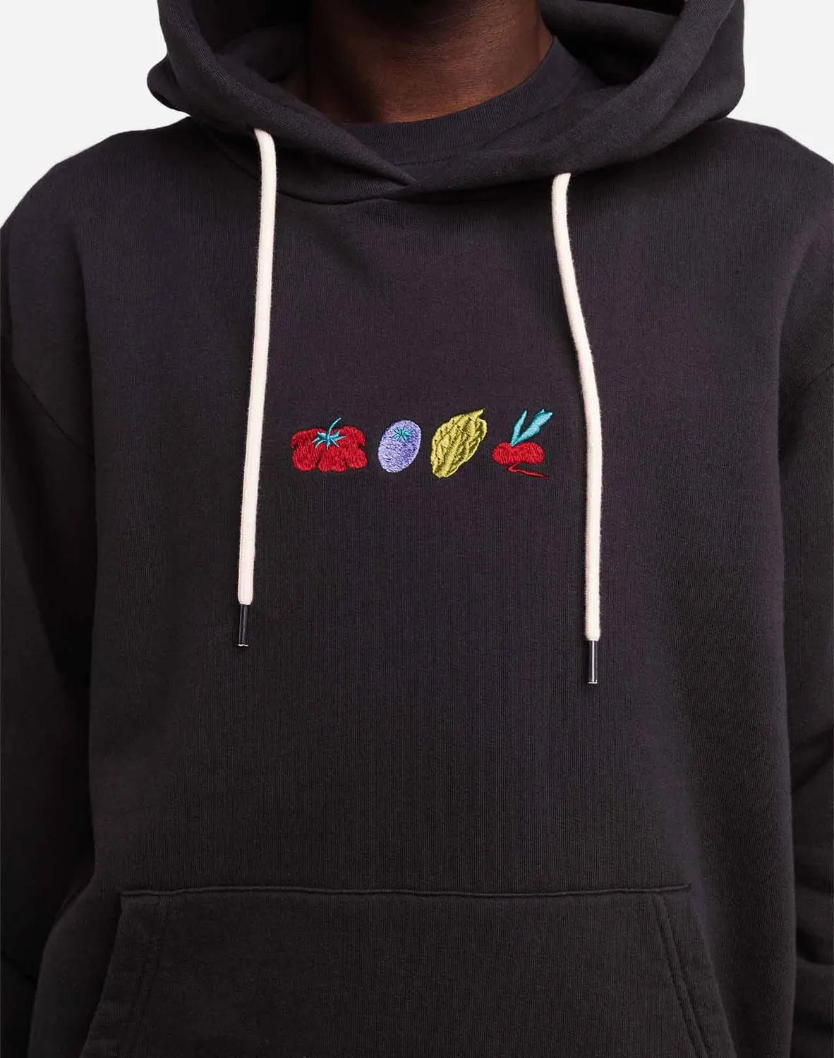 OLOW Hood vegetables hoodie noir carbone molleton bio