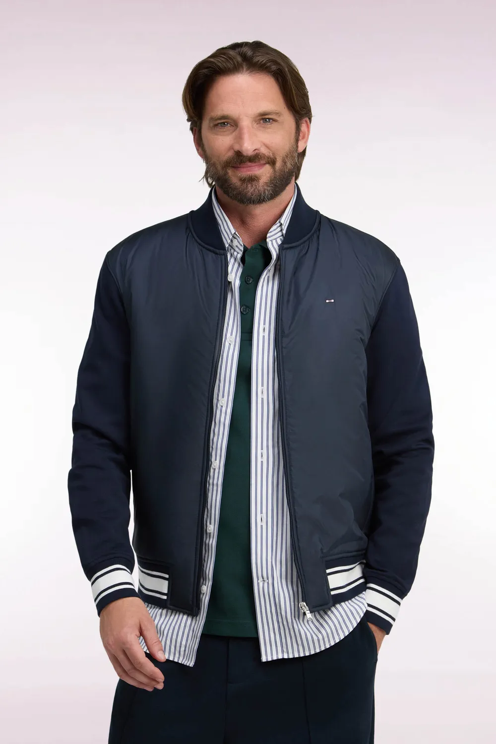 Eden Park H26MAISW0035 sweat teddy marine zippé droit