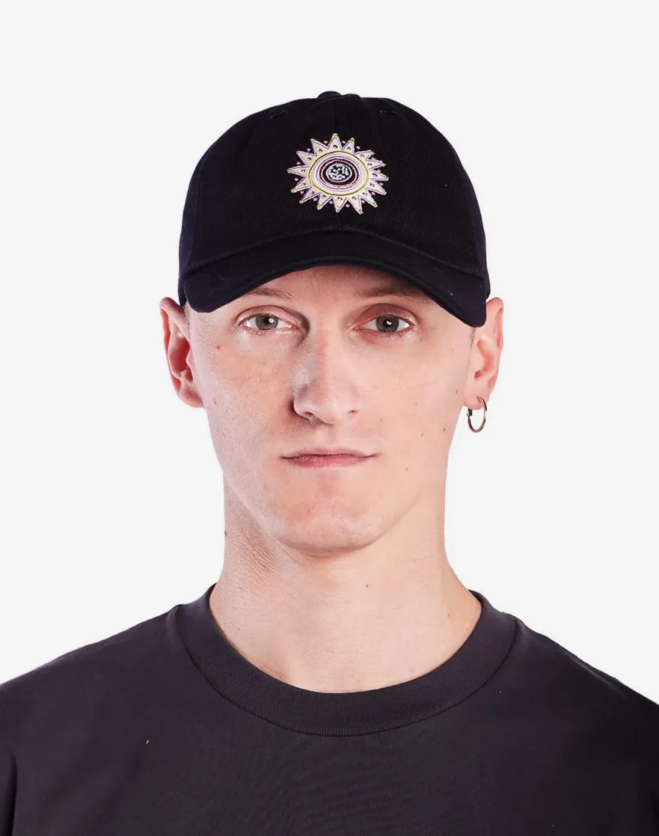 Olow Sun King Casquette Noire Denim 6 Panneaux