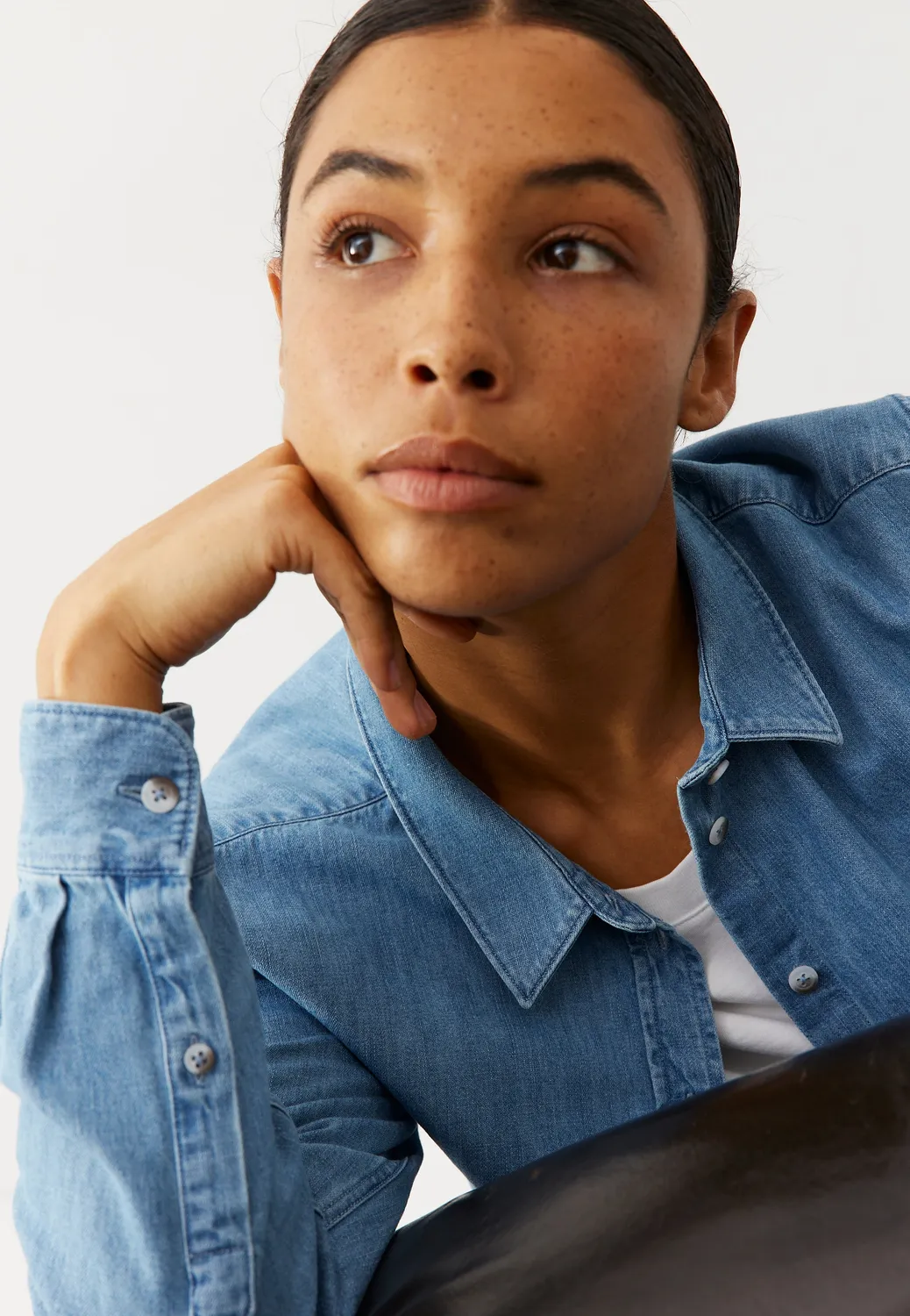 Loom chemise en jean denim bleu moyen
