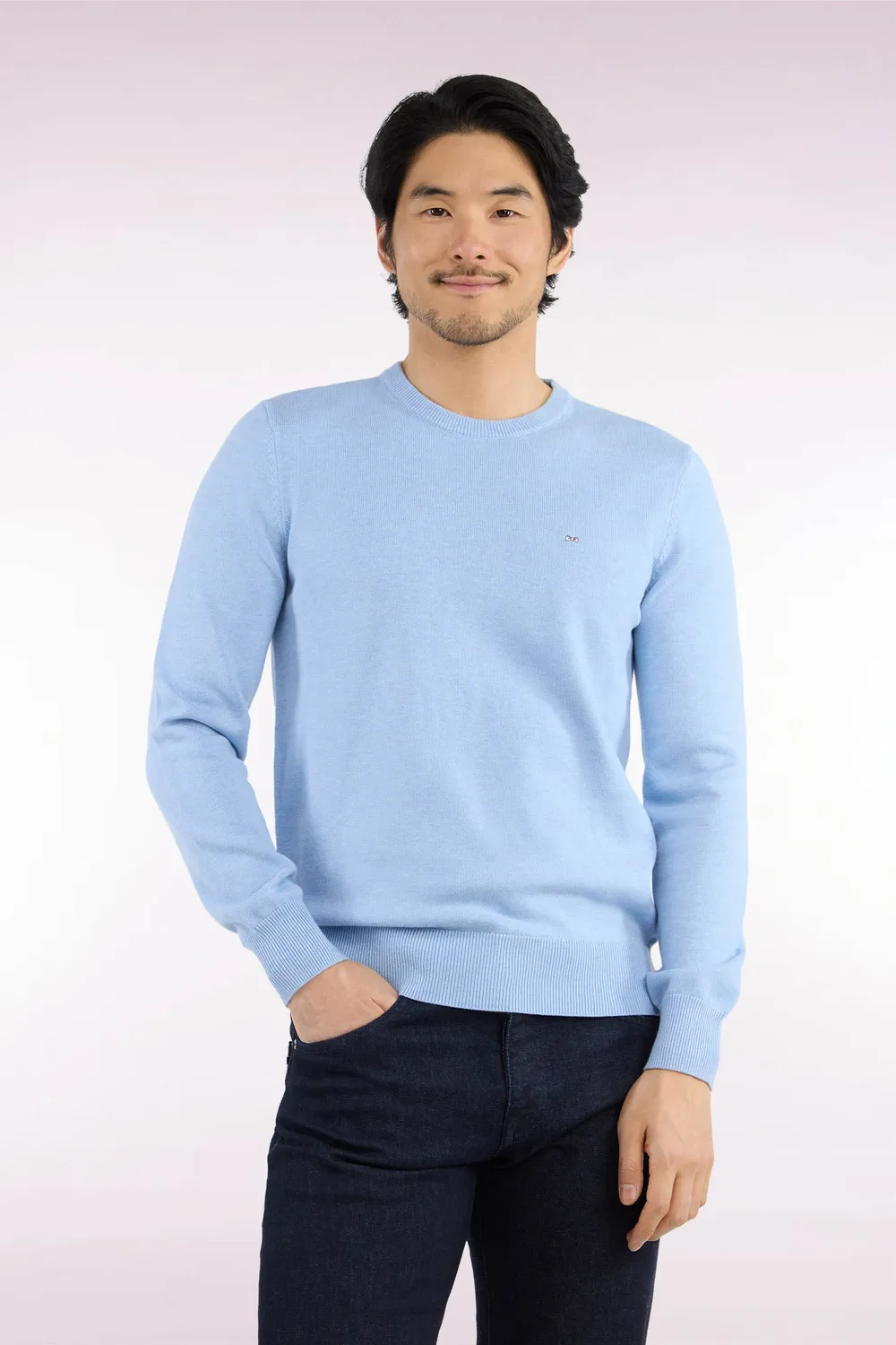Eden Park H26MAIPU0001/BLC12 pull ciel laine coton