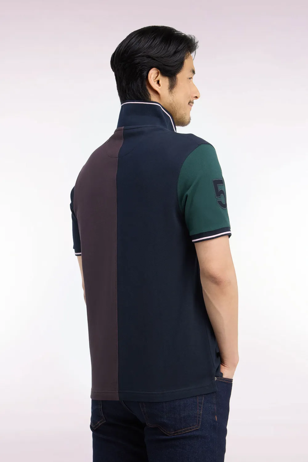 Eden Park polo homme coton marron marine coupe droite M
