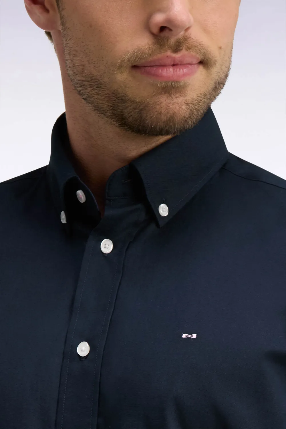 Eden Park chemise oxford tricolore patch dos coupe droite