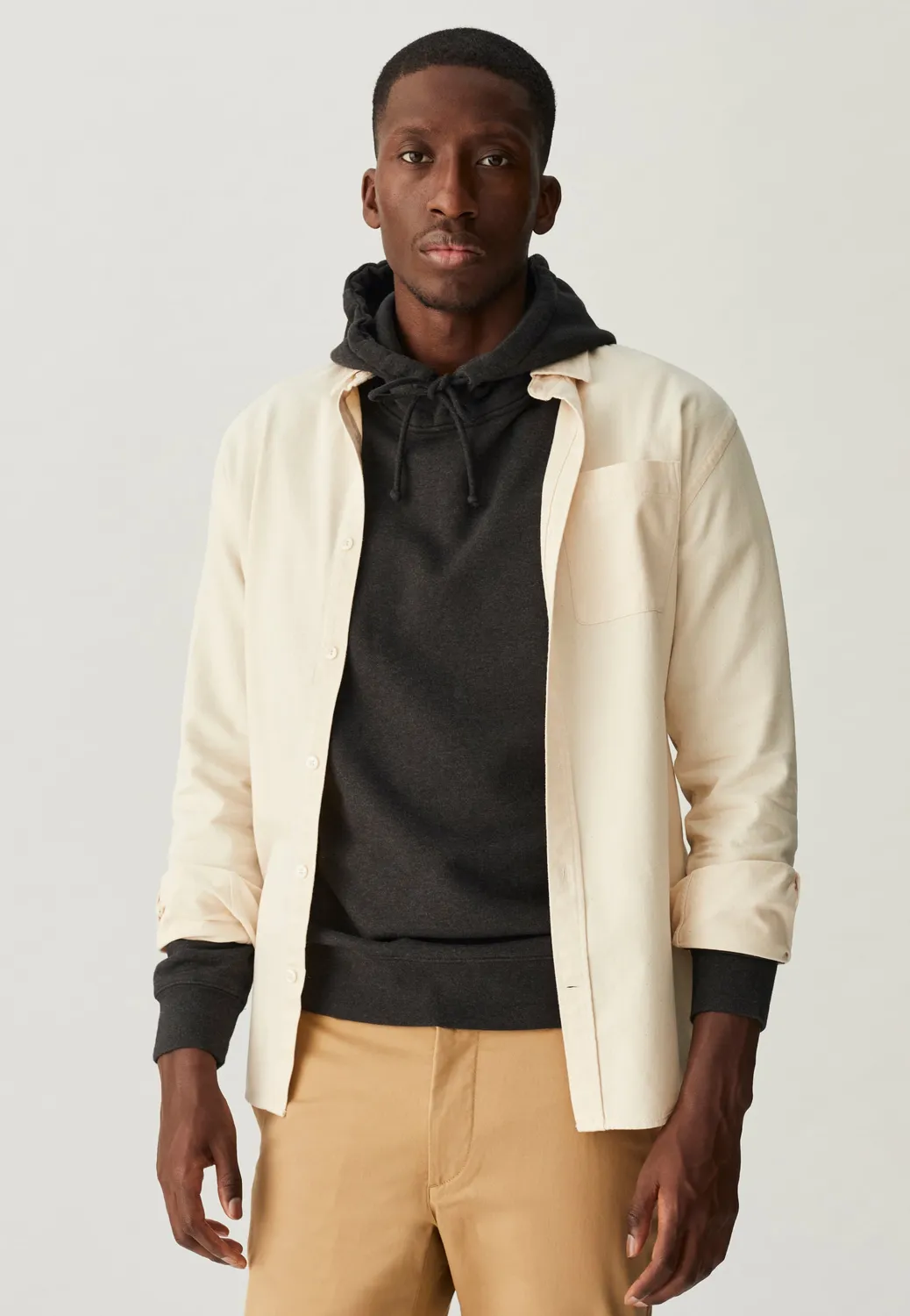 Loom sweat à capuche sweat-shirt coton bio kaki
