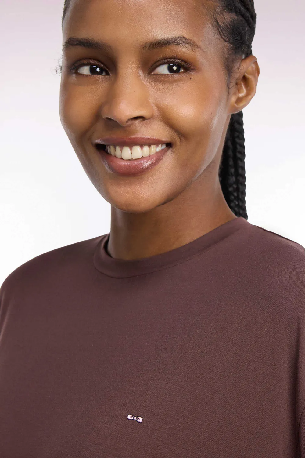 Eden Park Club Classique t-shirt marron modal ample femme