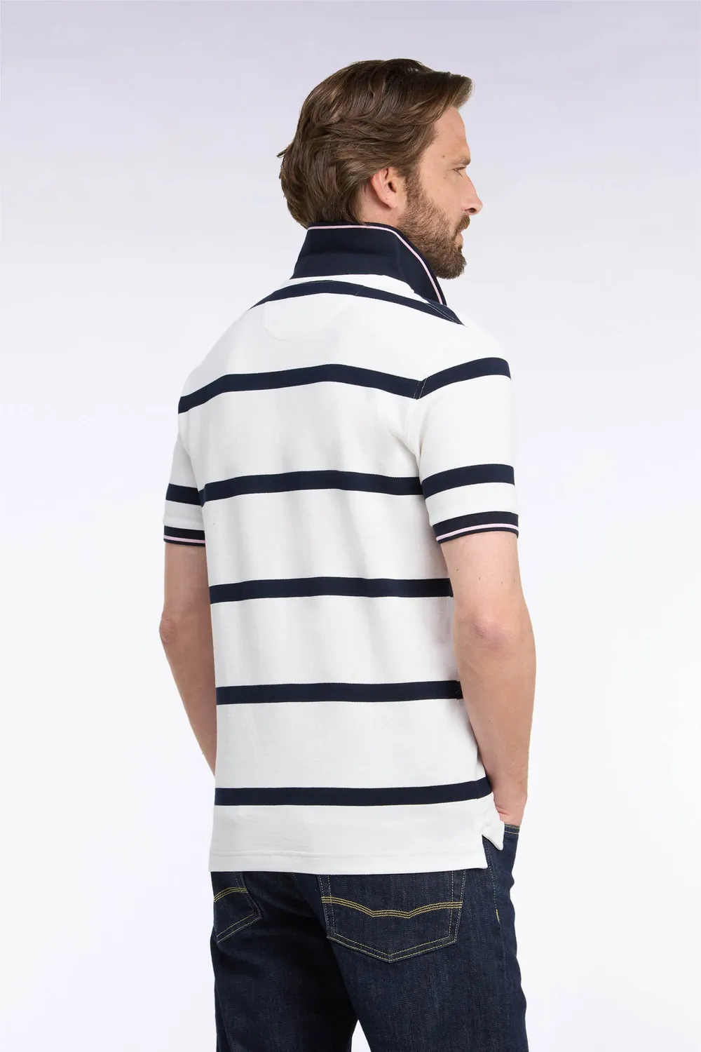 Eden Park Tricolore H26MAIPC0014 polo écru rayures