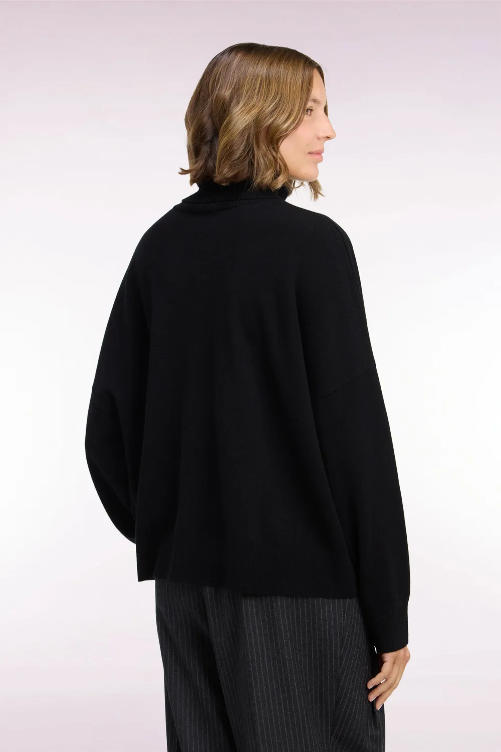 Eden Park Club Classique Pull Col Roulé Noir Cachemire