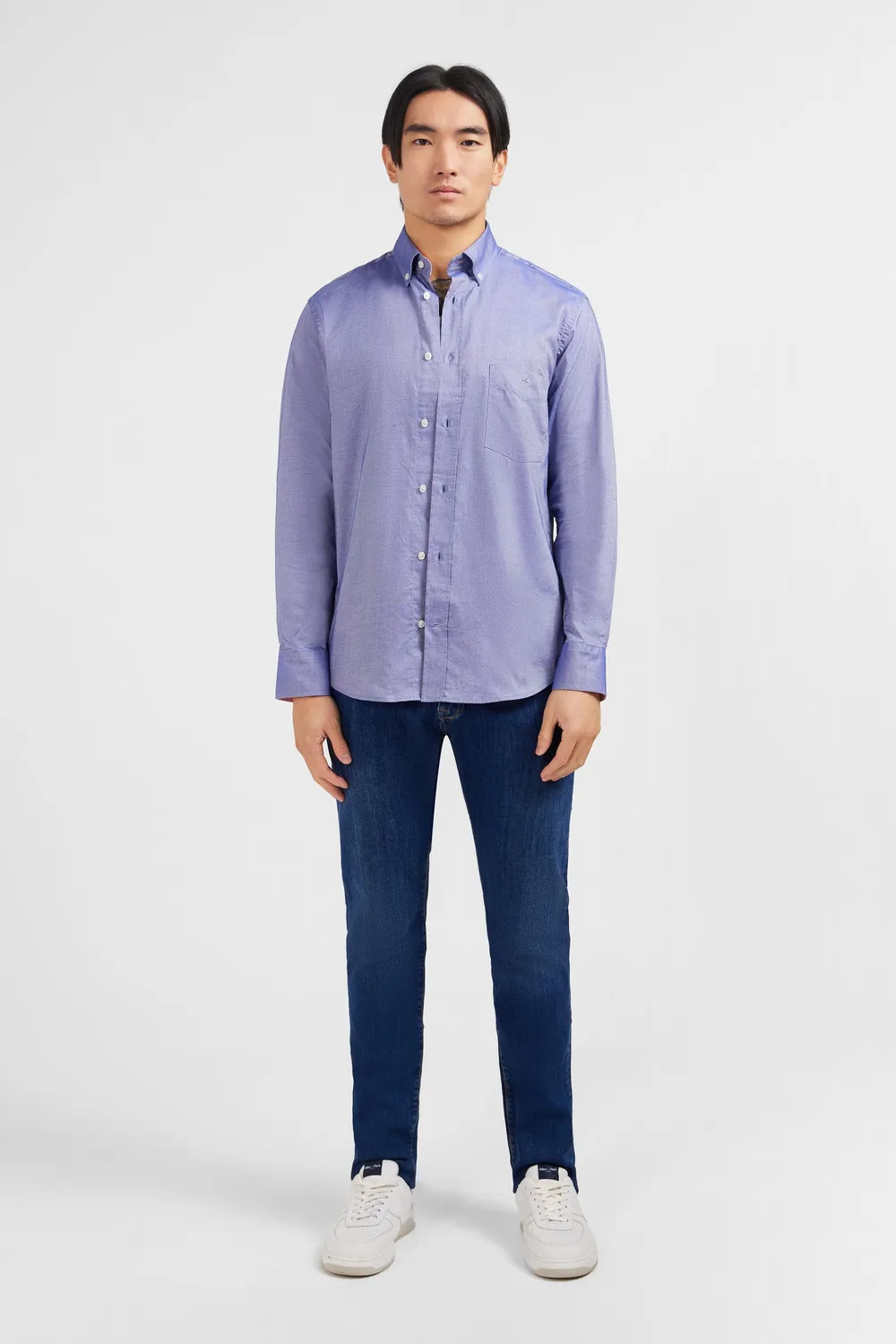 Eden Park chemise homme coton oxford bleu marine regular