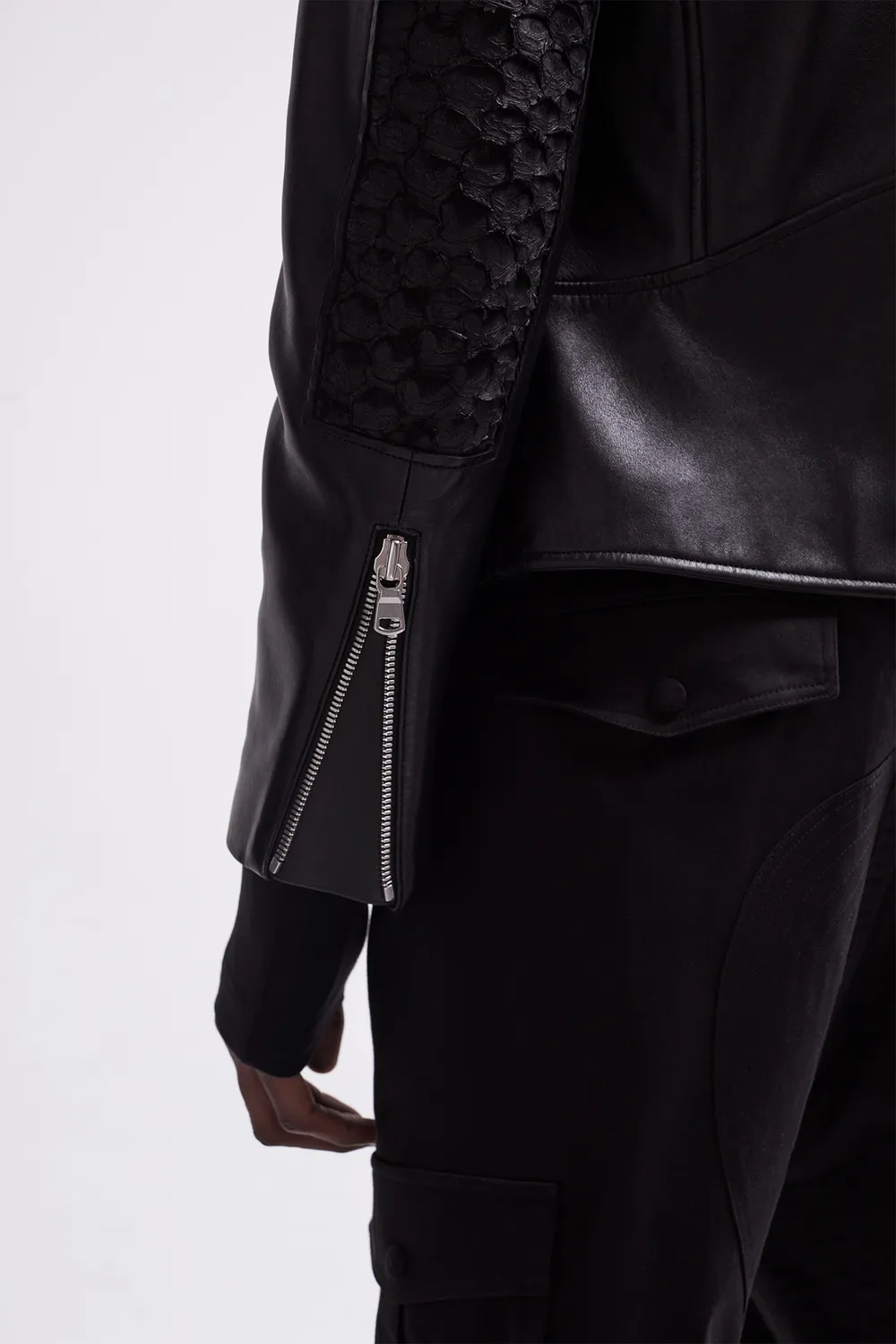French Deal Perfect veste cuir agneau perche du Nil