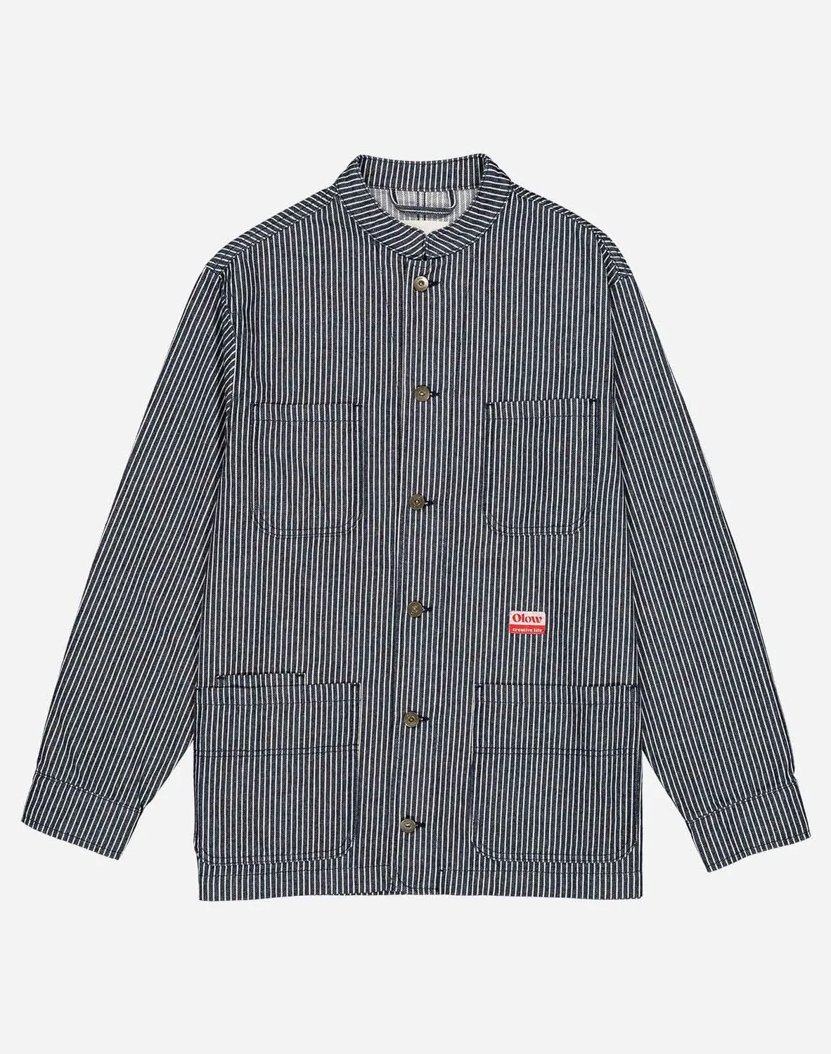 Olow Handy Stripes veste denim rayé recyclé