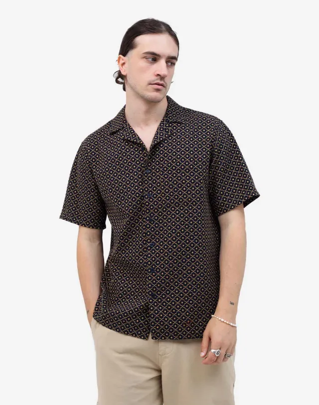 OLOW Aloha Neza chemise noire motif doré