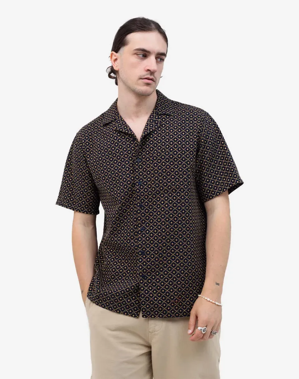 OLOW Aloha Neza chemise noire motif doré