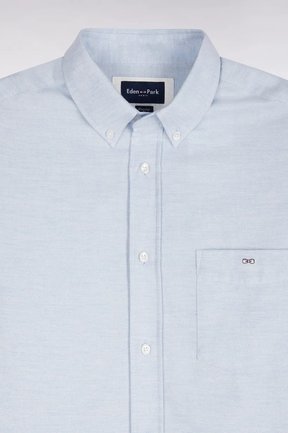 Eden Park Club Classique chemise coton gris coupe droite