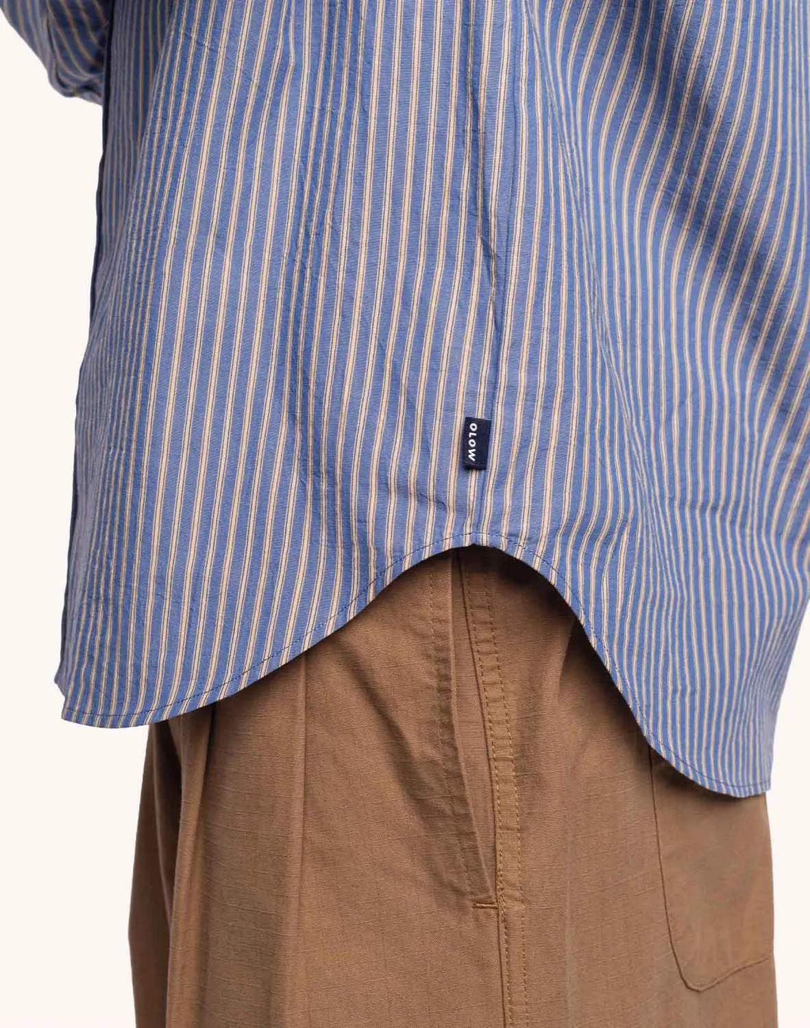 OLOW Nago Randal chemise bleu clair rayures