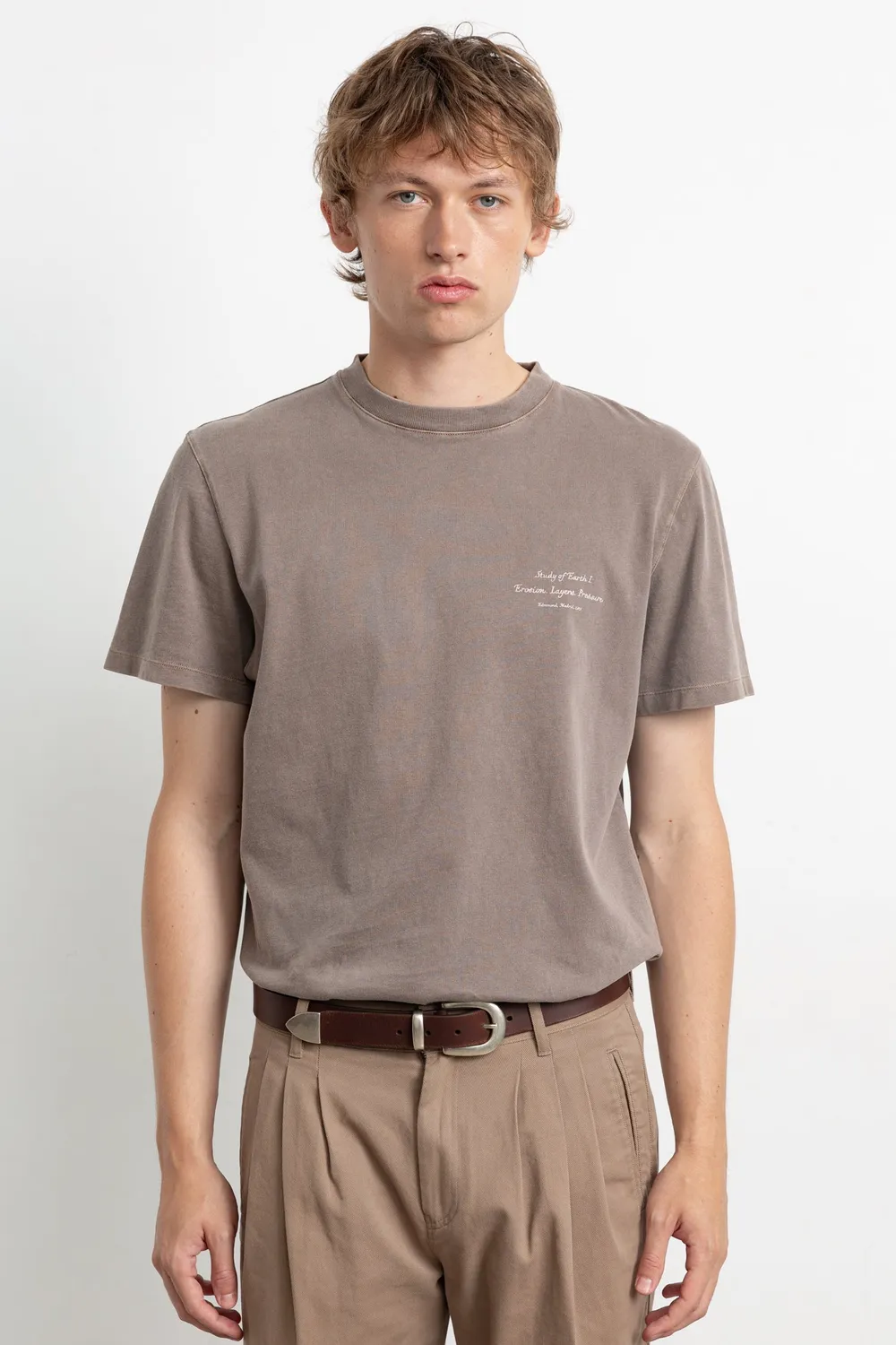 Edmmond Studios Stones t-shirt chocolat coton délavé