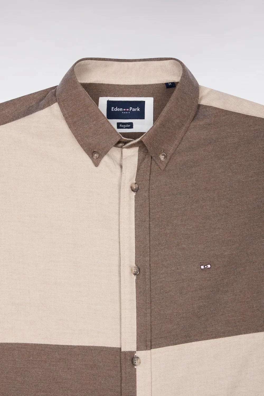 Eden Park chemise coton camel beige homme