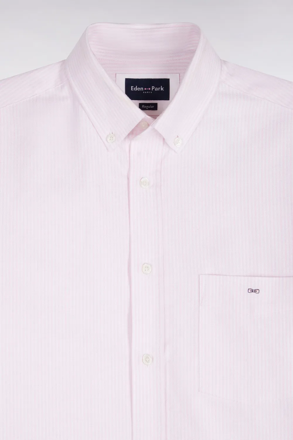 Eden Park chemise rayures bâtons rose coupe droite