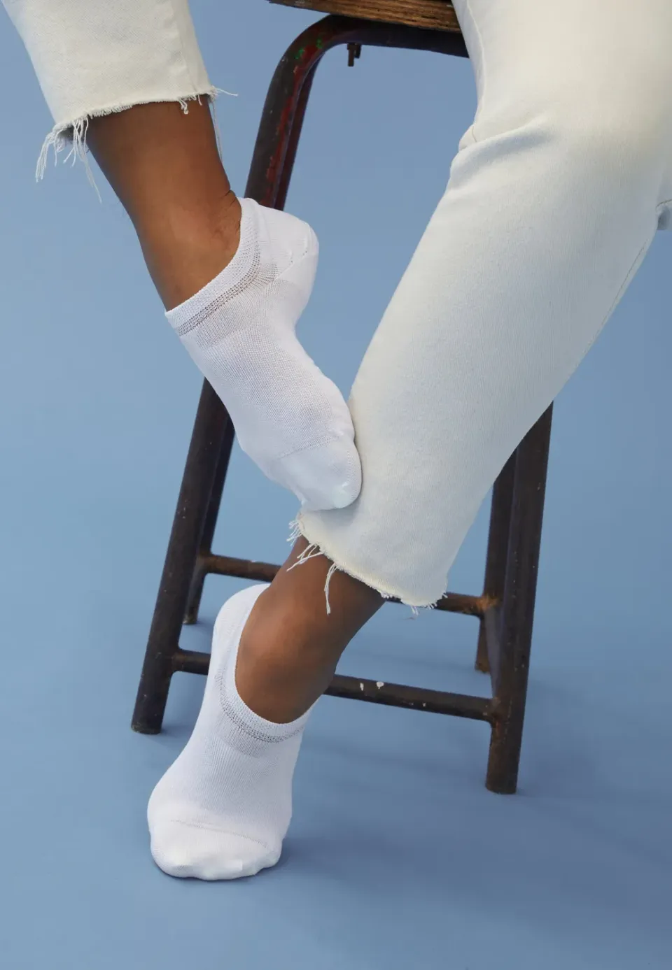 Loom Les socquettes socquettes blanc 37-39 fil Écosse