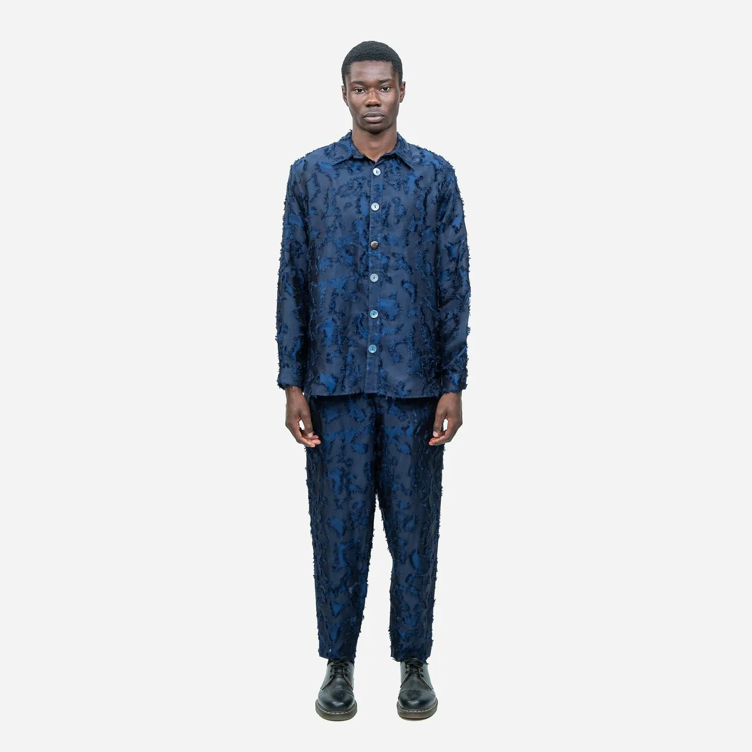 Labrum Royal Blue Textured Camo pantalon homme bleu