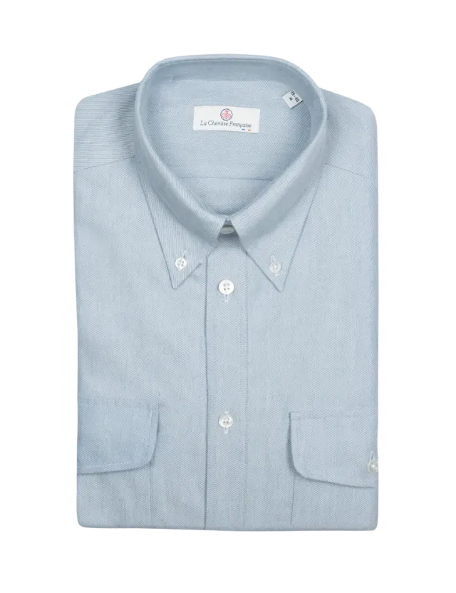 La Chemise Française Alpine chemise flanelle bleu glacier