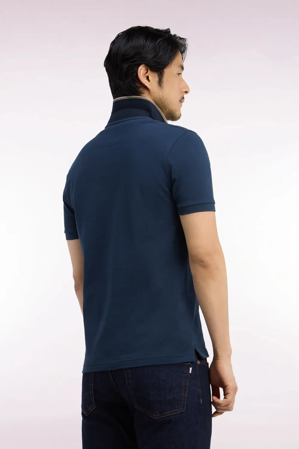 Eden Park Rugby Heritage polo coton bleu gris écusson