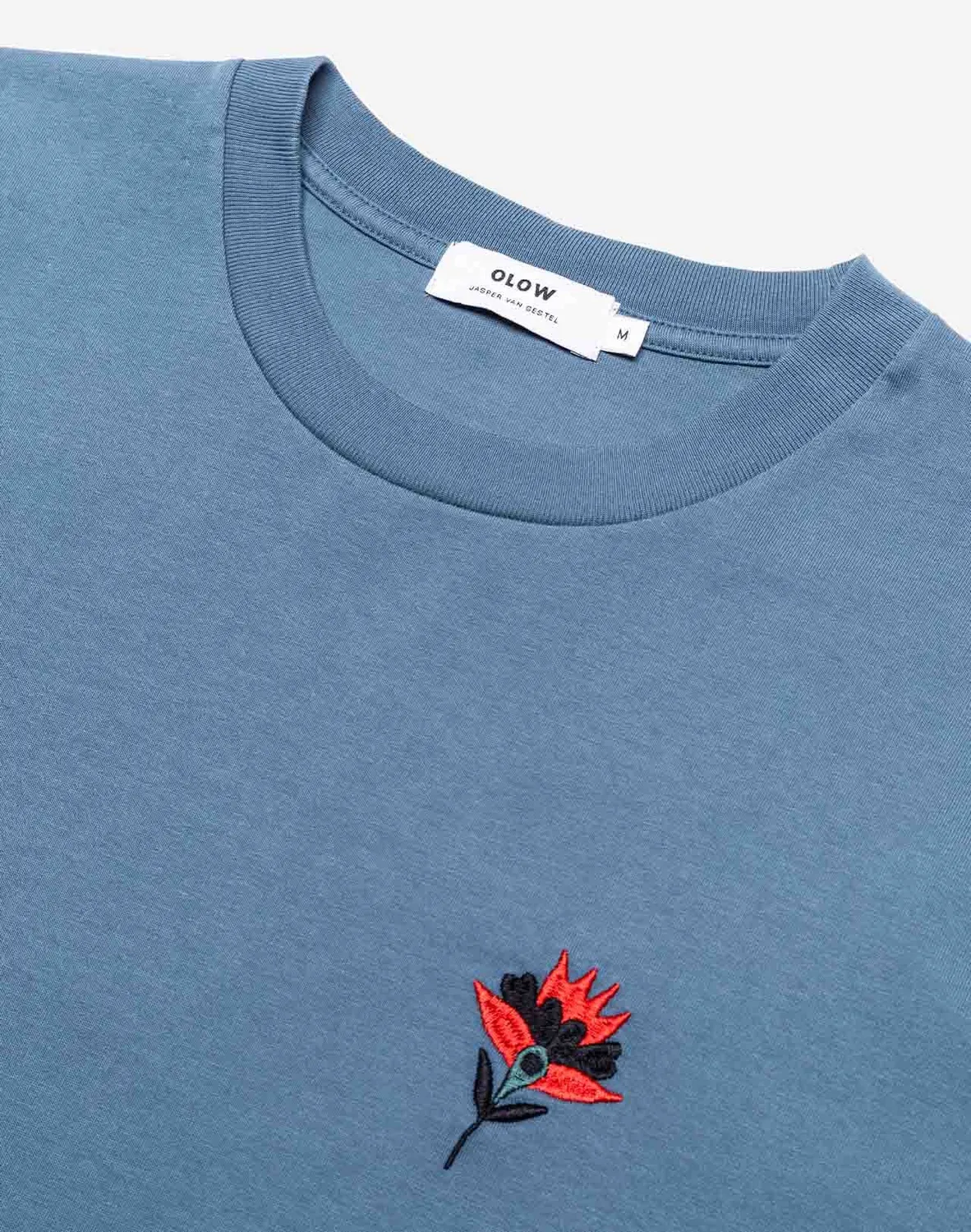 OLOW Brière t-shirt ample bleu acier coton bio