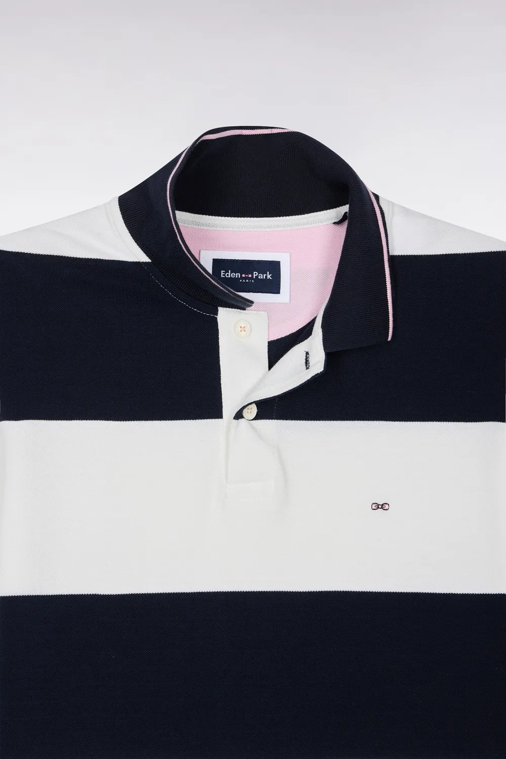 Eden Park polo rayures rugby écru marine homme