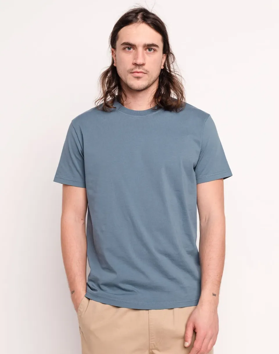 OLOW Basico t-shirt bleu acier coton bio