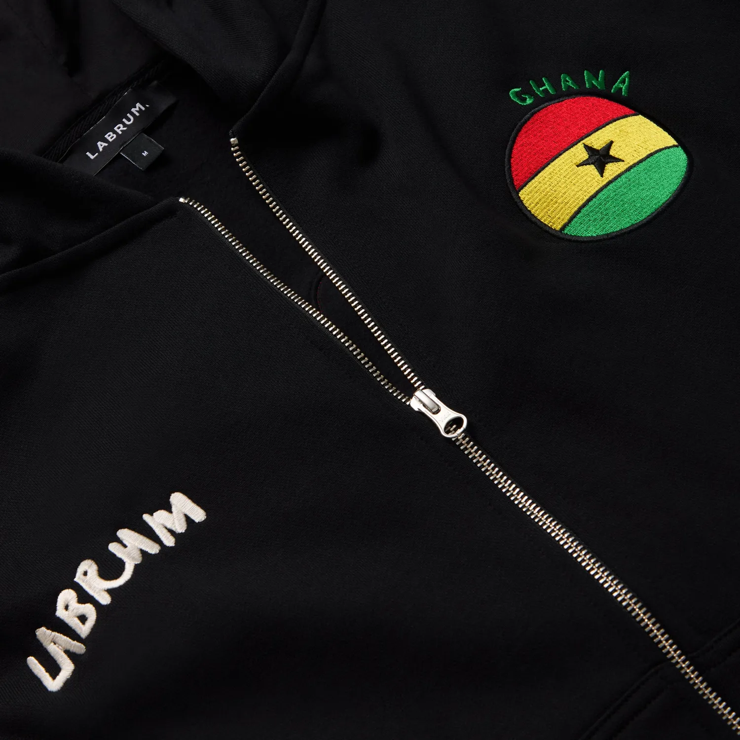 Labrum Ghana hoodie homme noir zippé coton