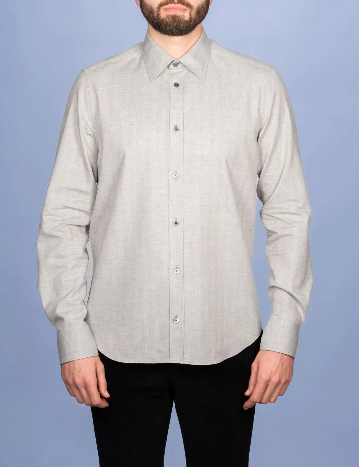 La Chemise Française Chevrons chemise flanelle gris