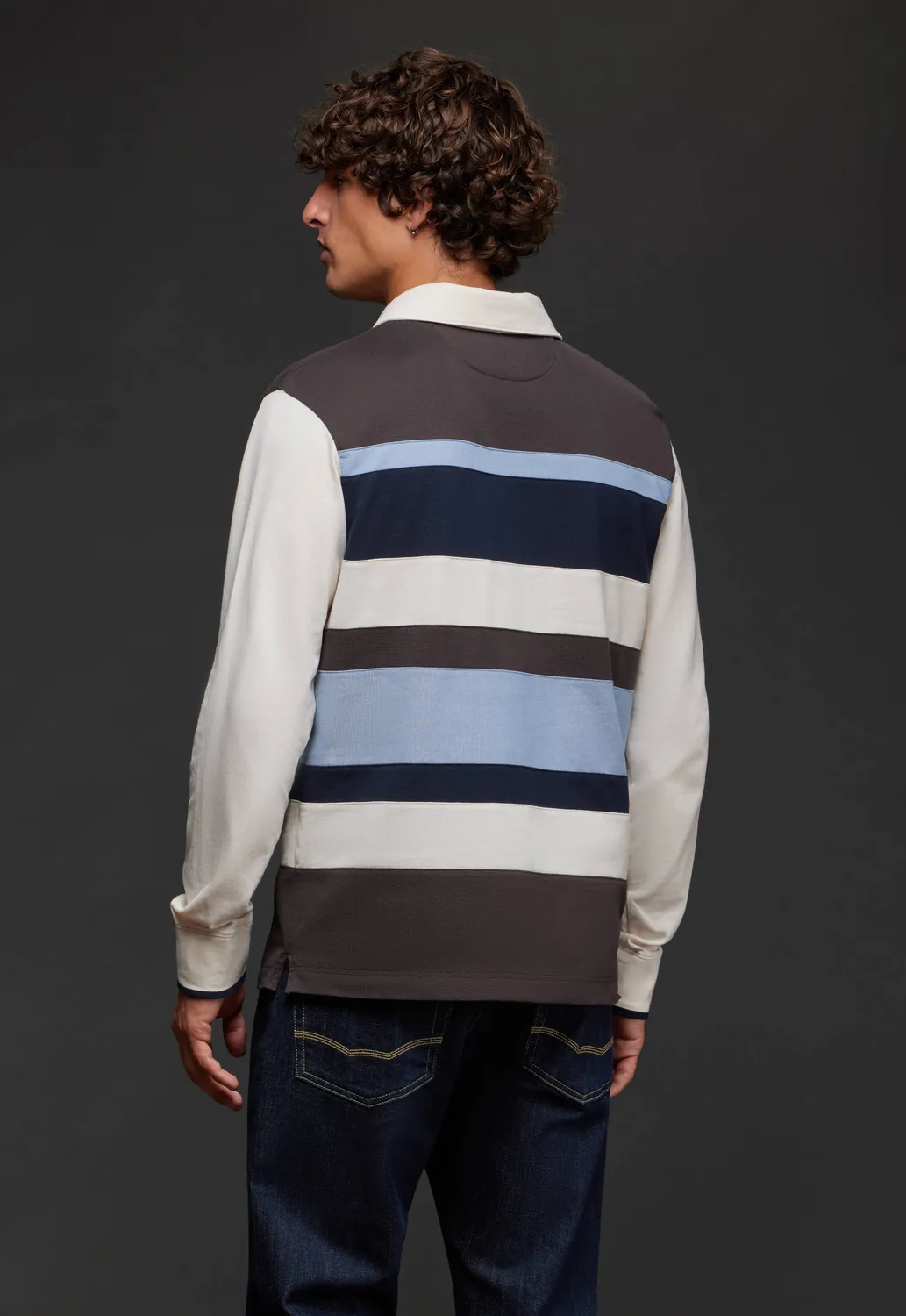 Eden Park Pap'Atelier maillot de rugby L rayé upcyclé