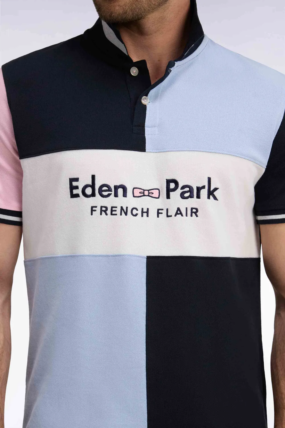 Eden Park Show Bizz polo homme marine ciel coupe droite