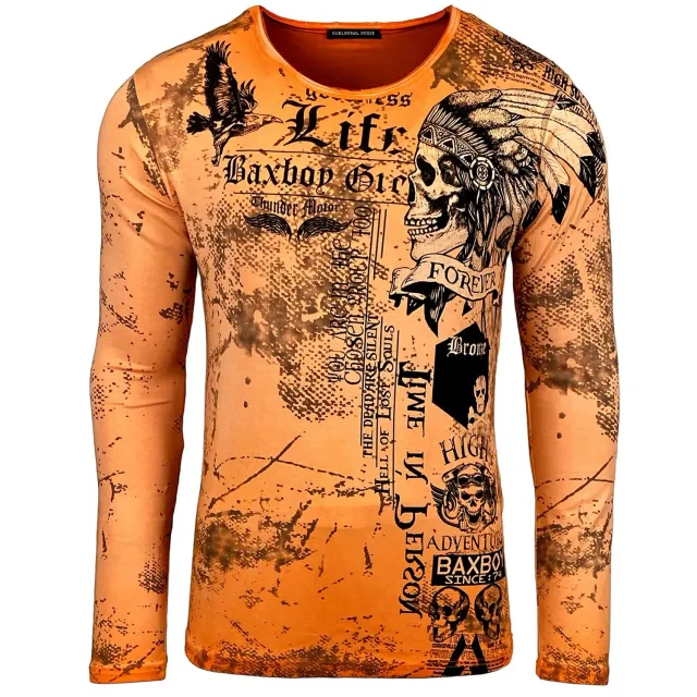 Subliminal Mode BX708 t-shirt manche longue tête de mort coton