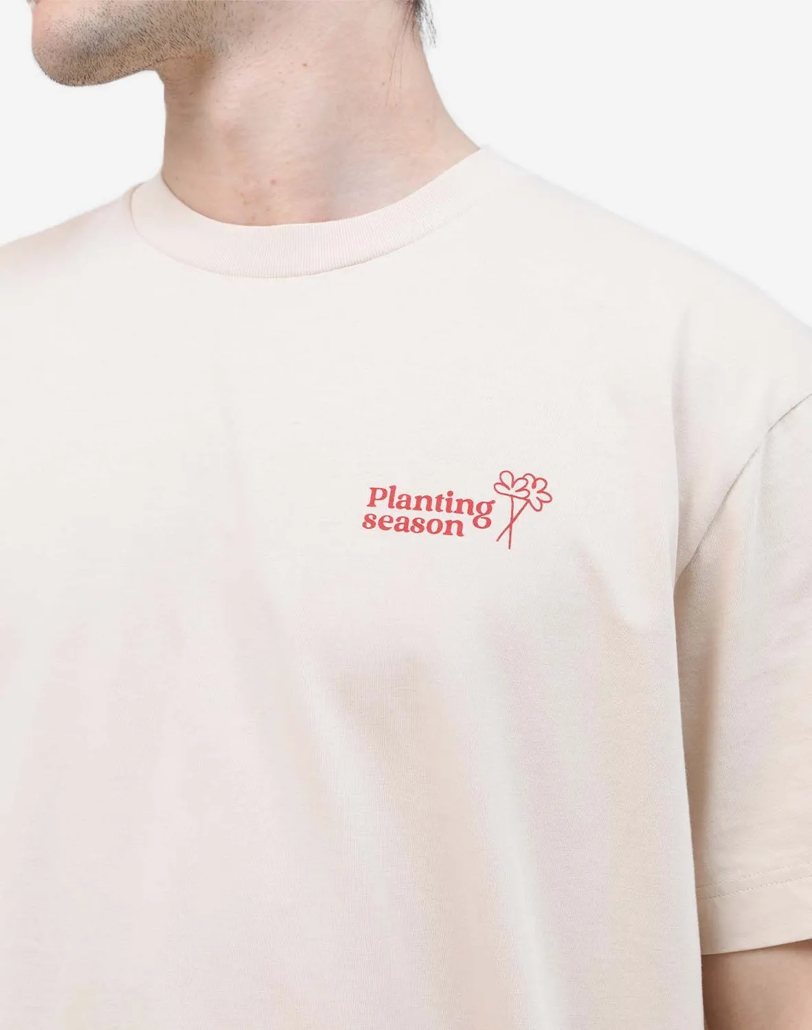 Olow Planting t-shirt ample crème coton bio