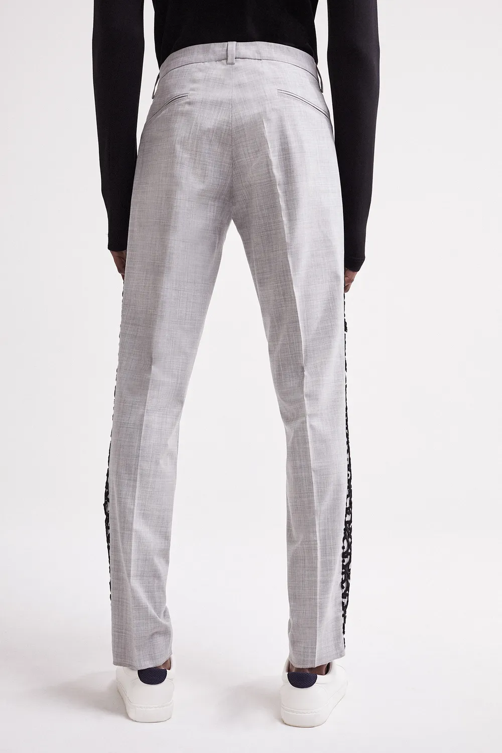 FRENCH DEAL Tuxedo pantalon gris laine