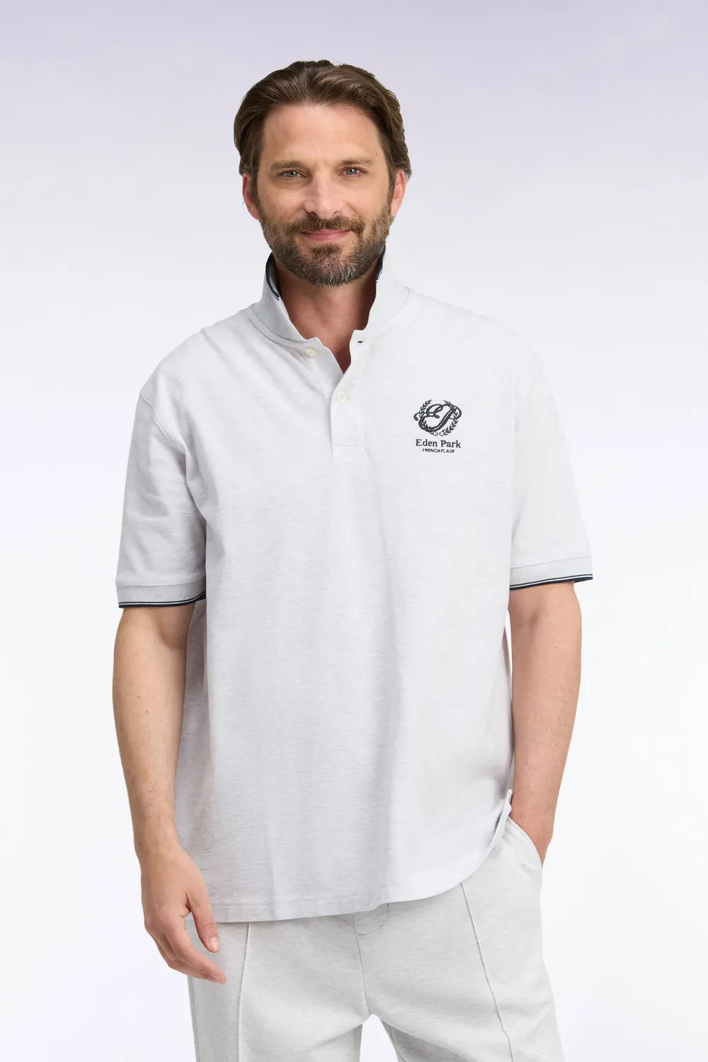 Eden Park Rugby Heritage H26MAIPC0038 polo gris coton