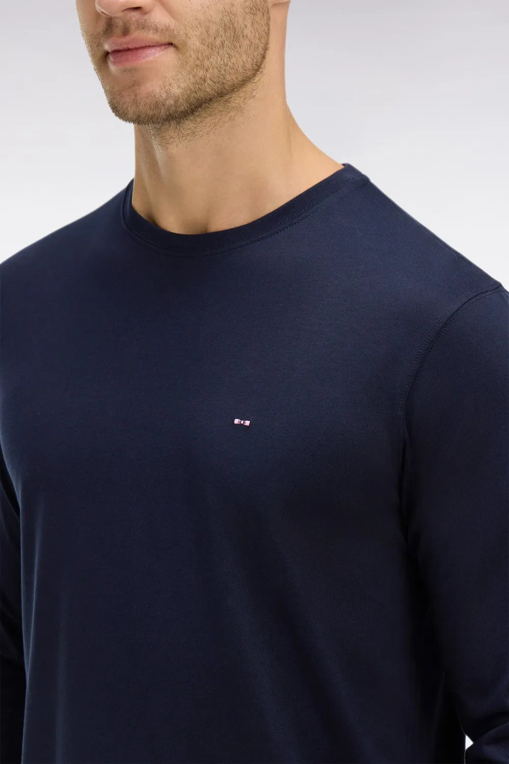 Eden Park t-shirt manches longues coton pima marine homme