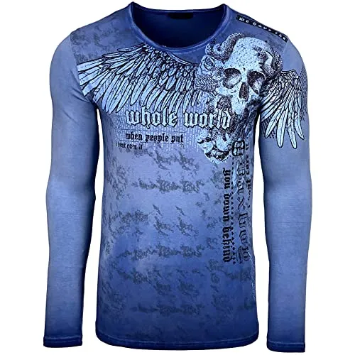Subliminal Mode BX709 t-shirt homme col rond coton délavé