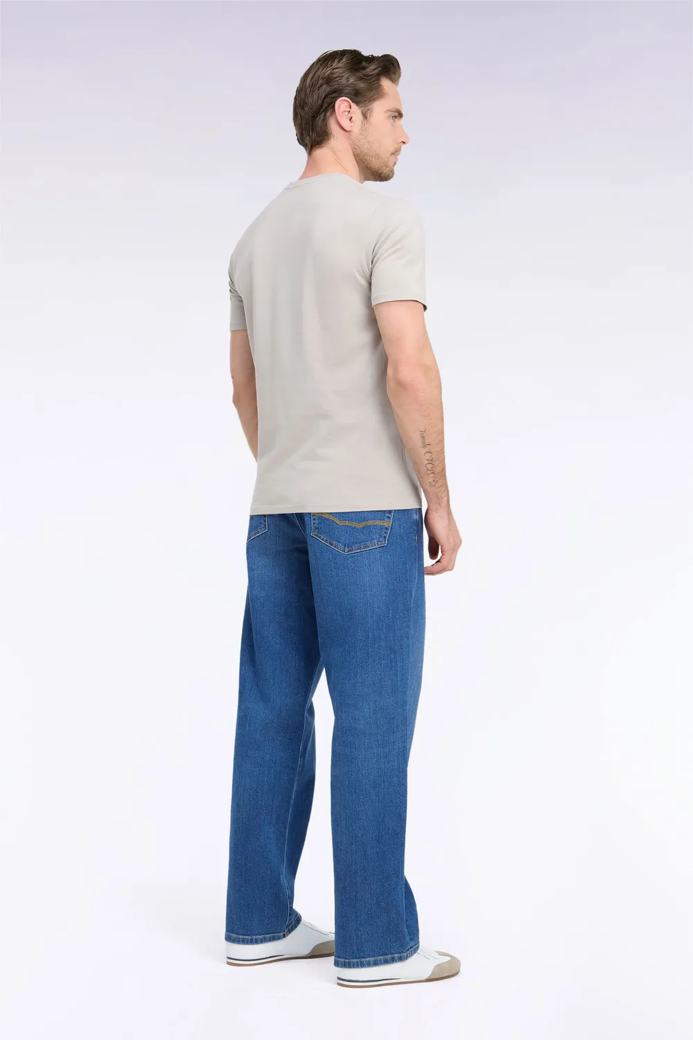 Eden Park jean denim stretch bleu stone bleach regular homme