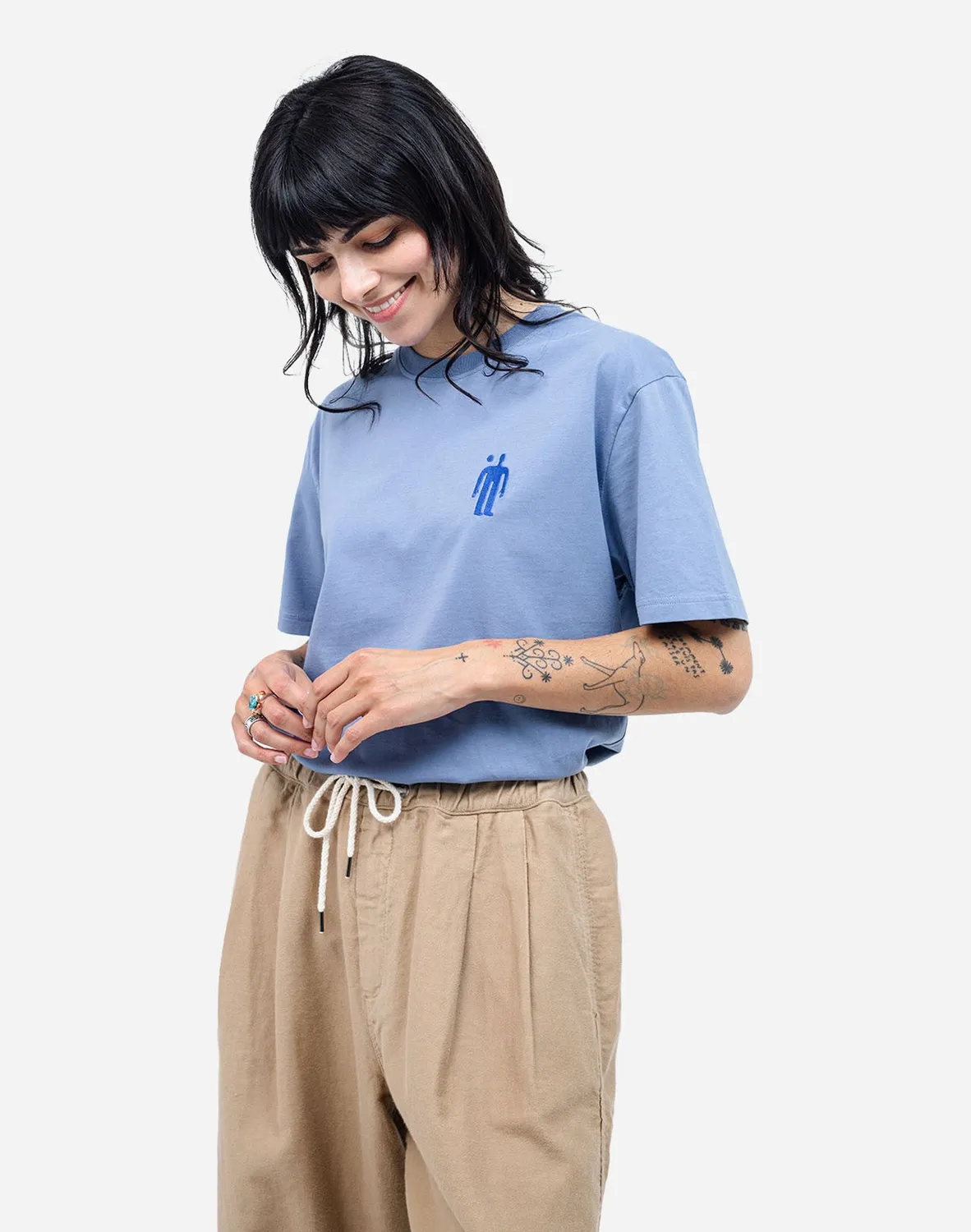 OLOW Essentials t-shirt coton bio bleu azur