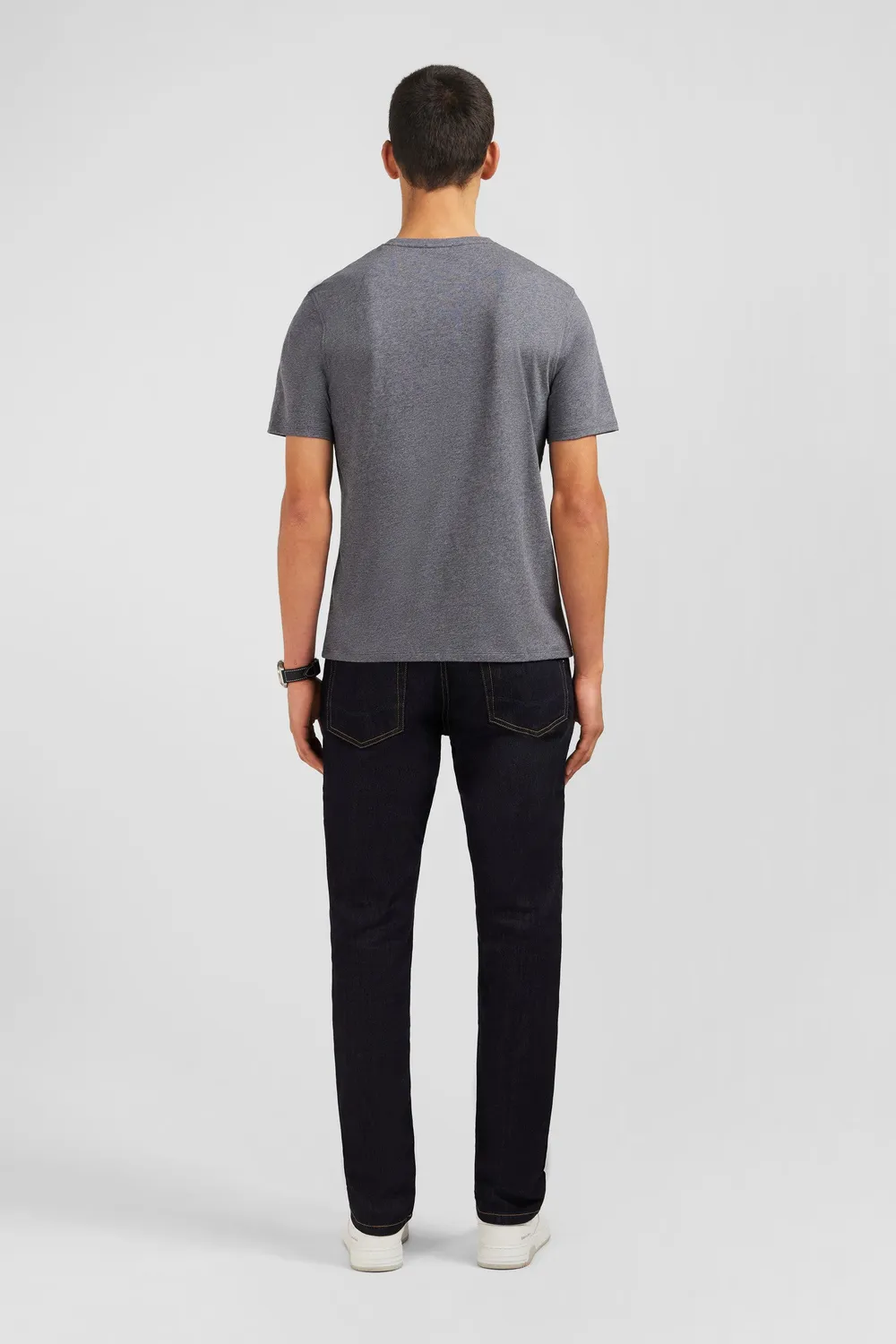 Eden Park t-shirt homme gris col rond coton Pima manches courtes