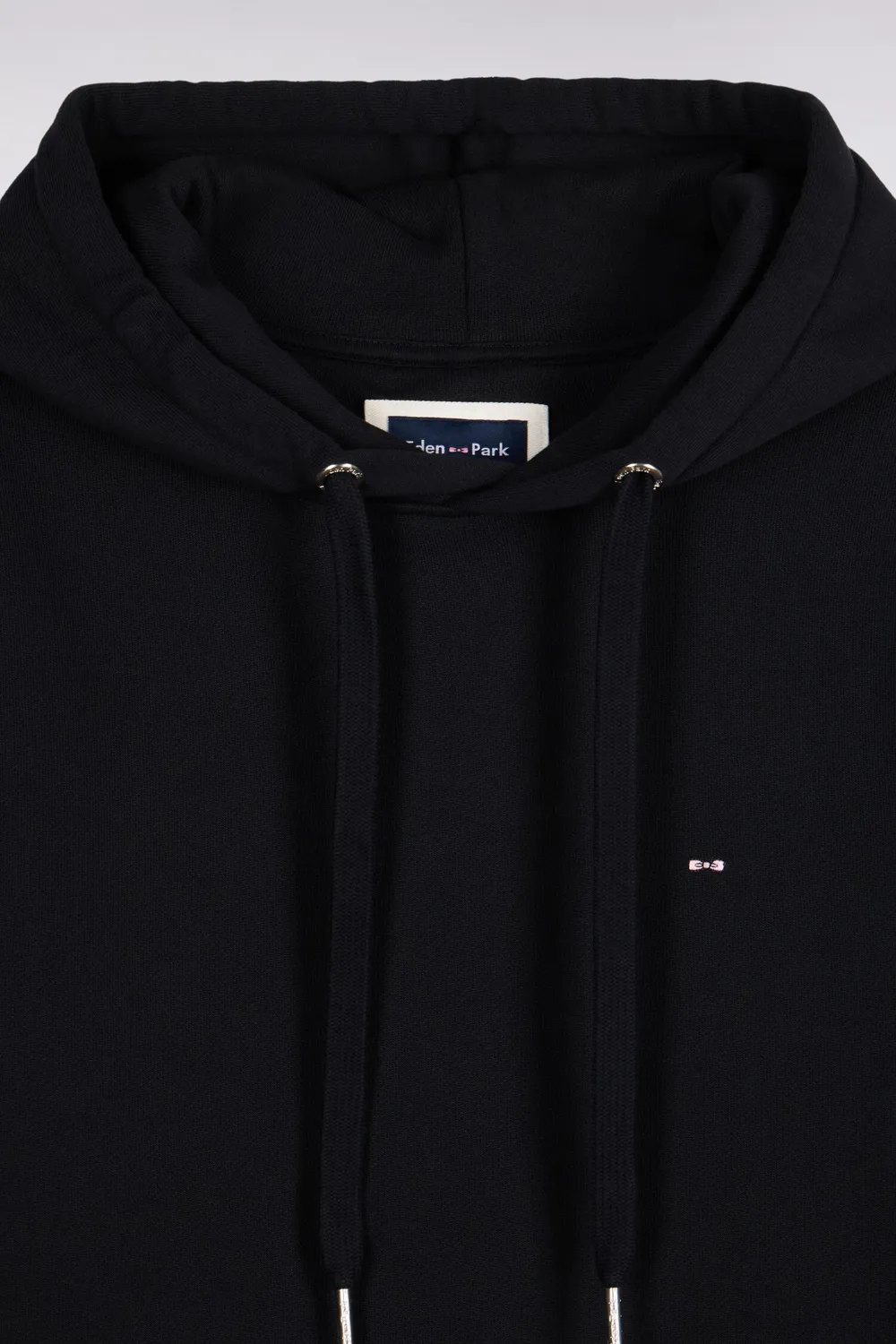 Eden Park sweatshirt capuche noir molleton coton coupe droite