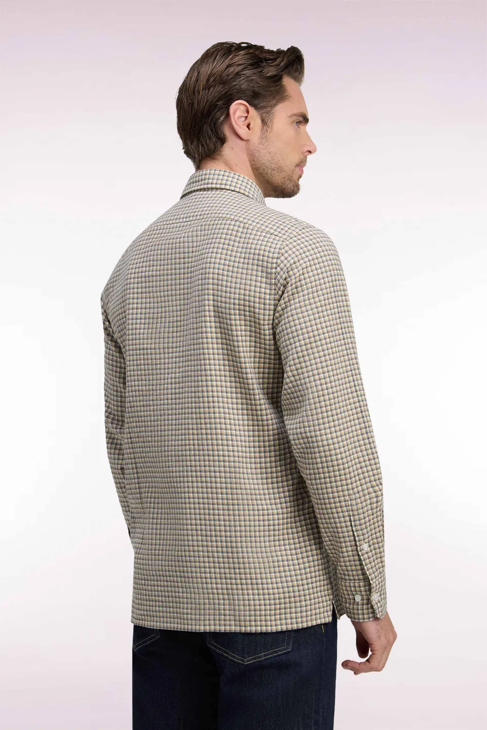 Eden Park Club Classique chemise homme beige à carreaux