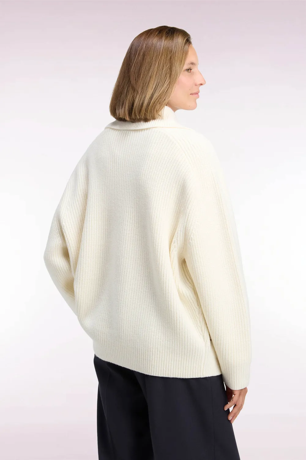 Eden Park pull vareuse laine écru femme oversized