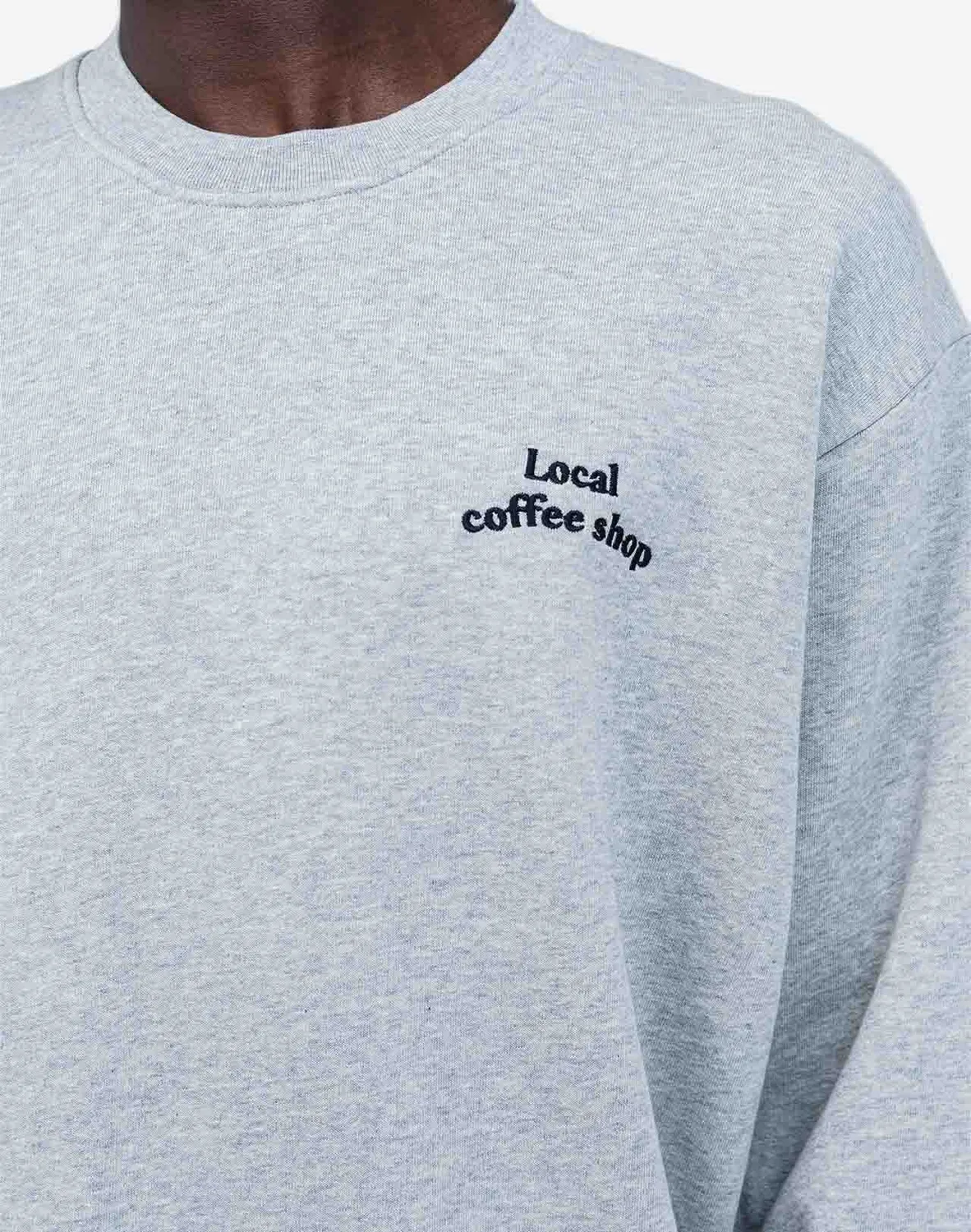 OLOW Coffee Glory sweat gris chiné coton bio