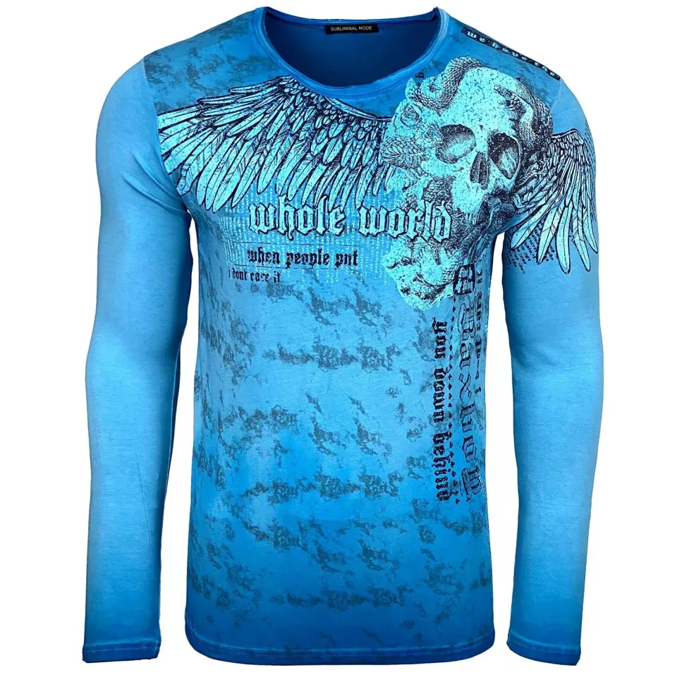 Subliminal Mode BX709 t-shirt manches longues bleu turquoise L