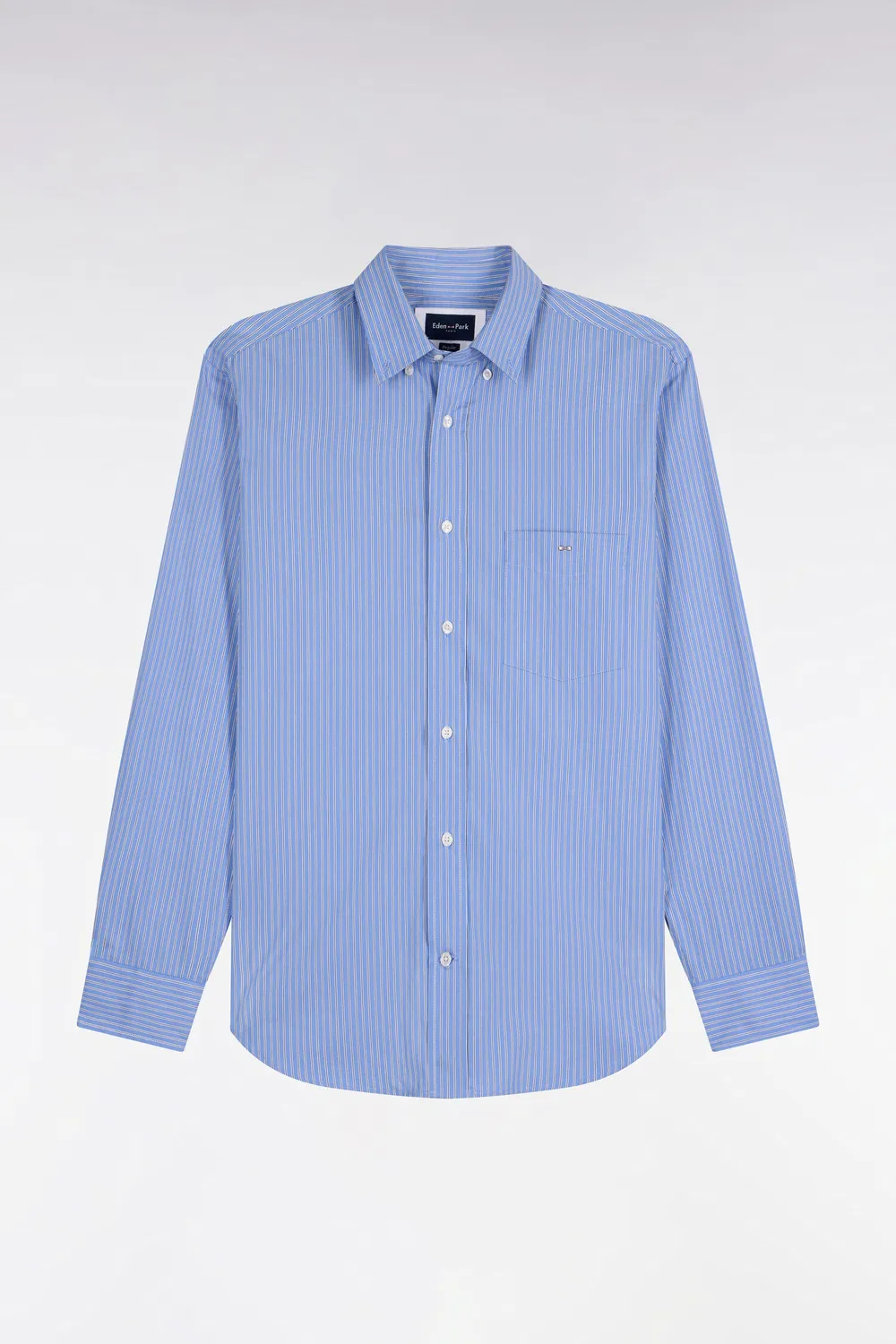 Eden Park chemise coton rayé ciel homme